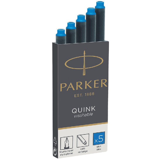 Parker Quink inktpatronen Koningsblauw (Uitwisbaar)